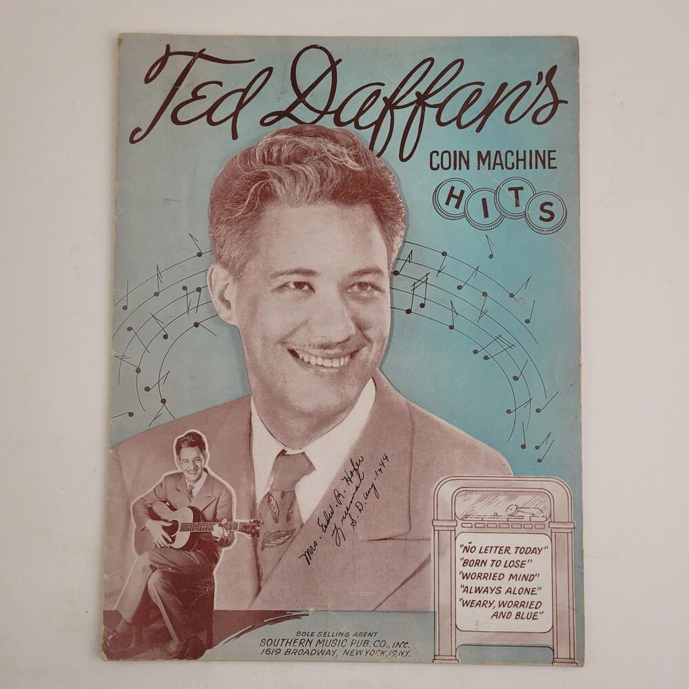 Ted Daffan's Coin Machine Hits Sheet Music Book 1944 #SM3
